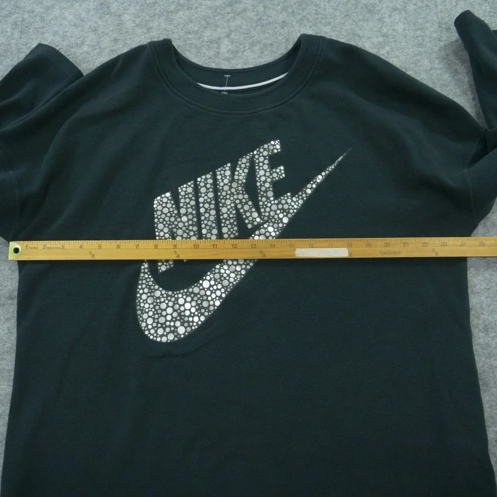 Nike Sportswear Top Womens Extra Large Black Metallic Polka Dot Graphic Print